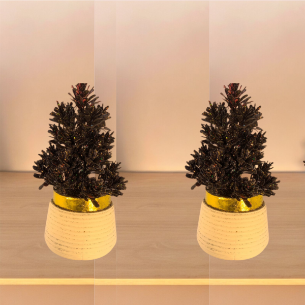 Artificial Glittered Christmas Tree in Planter