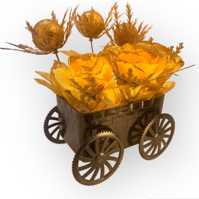 Sunny Yellow Flowers in Trolley Planter