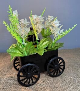 Black trolley with Jasmine flowers