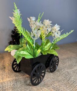 Black trolley with Jasmine flowers