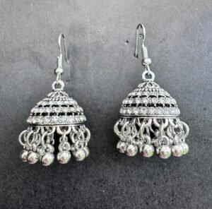 Splendid Silver Jhumka Earrings