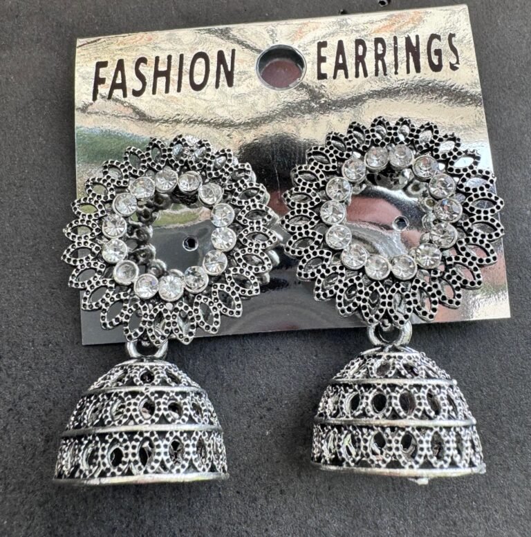 Oxidised Jhumka Earrings