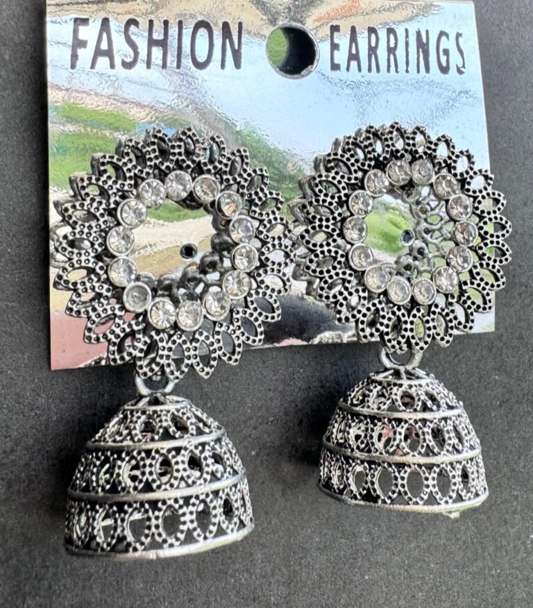 Oxidised Jhumka Earrings