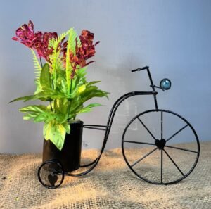 Artificial Metal Cycle and Glitter Pink flower