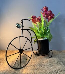 Artificial Metal Cycle and Glitter Pink flower