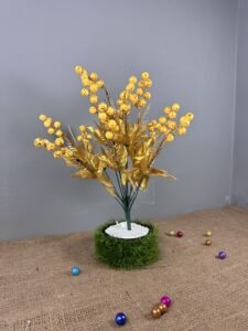 Yellow Glittered Cherry Bunch