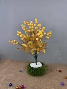 Yellow Glittered Cherry Bunch