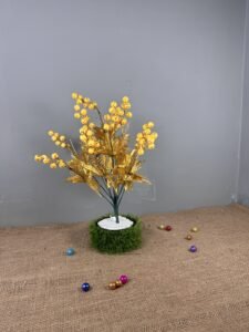 Yellow Glittered Cherry Bunch