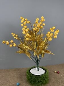 Yellow Glittered Cherry Bunch