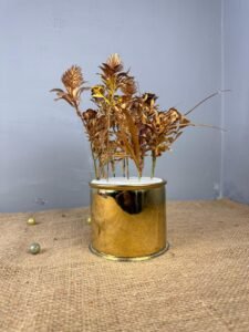 Golden leaves with Golden Metal Planter 4 inche