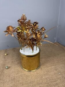 Golden leaves with Golden Metal Planter 4 inche