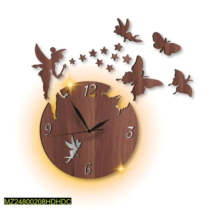 Fairy Design Laminated Wall Clock With Backlight