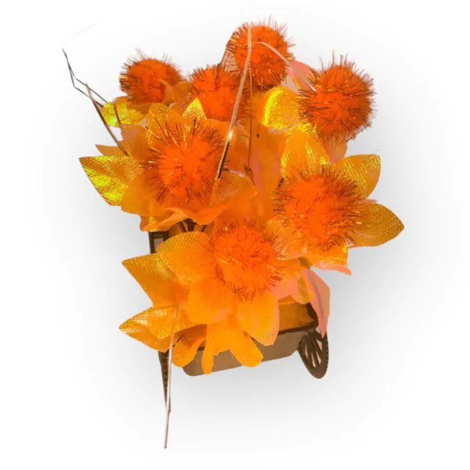 Trolley Planter with Shimmering Orange Flowers