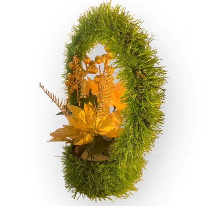 Stylish Grass Planter with Glittering Gold Florals