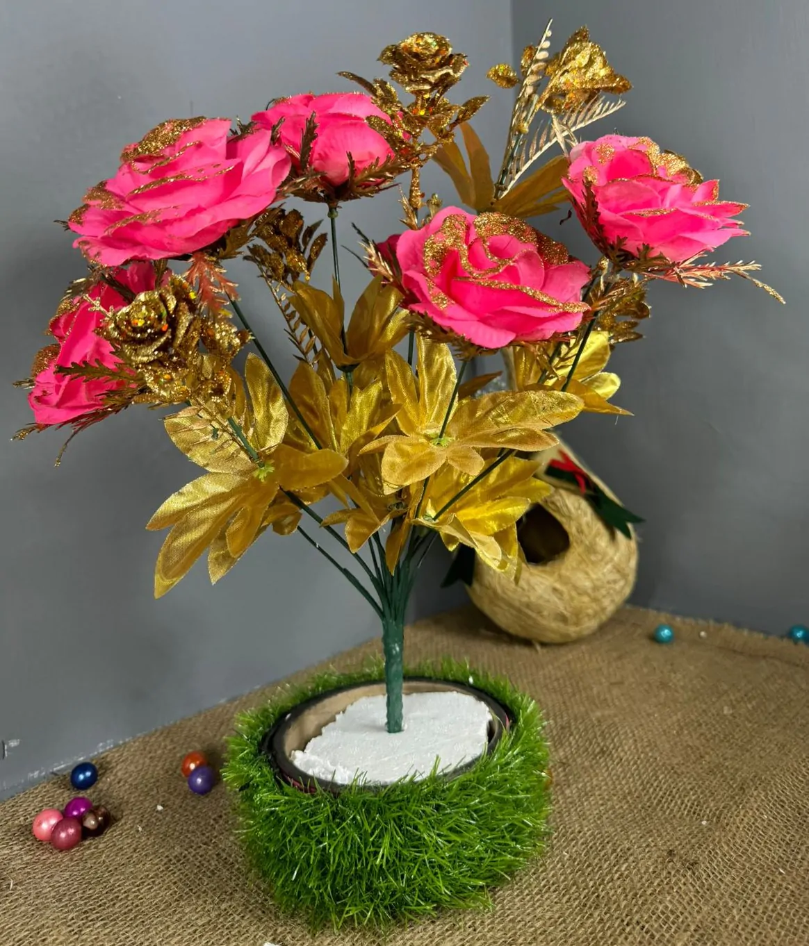 Golden Artificial Flowers bunche