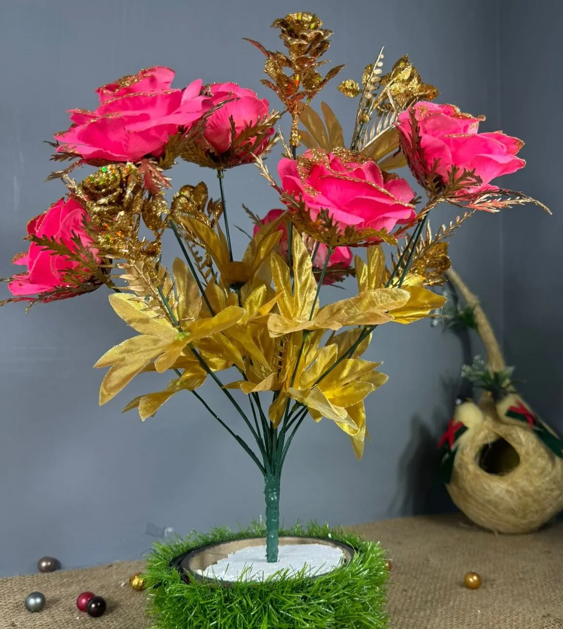 Golden Artificial Flowers bunche