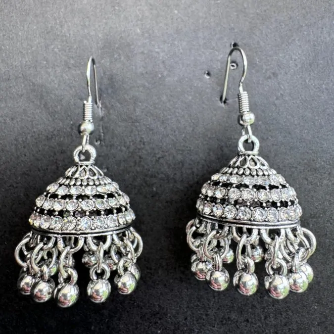 Splendid Silver Jhumka Earrings