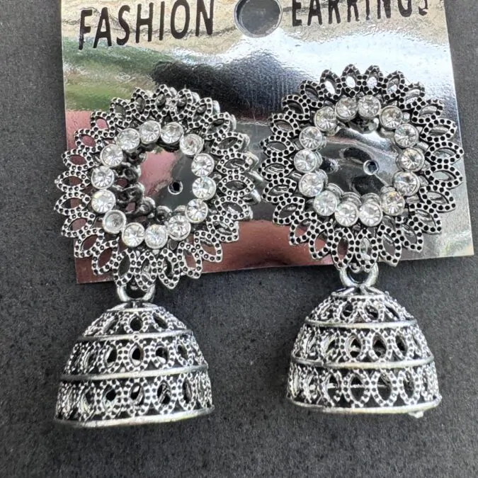 Oxidised Jhumka Earrings