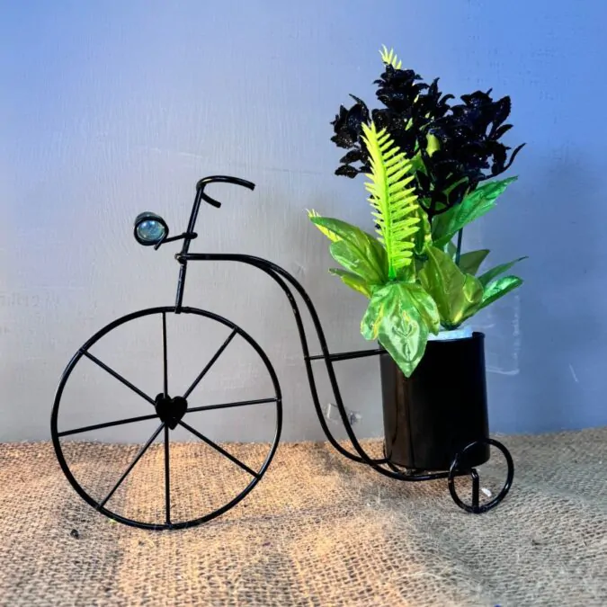 Artificial Black Cycle with Black flowers