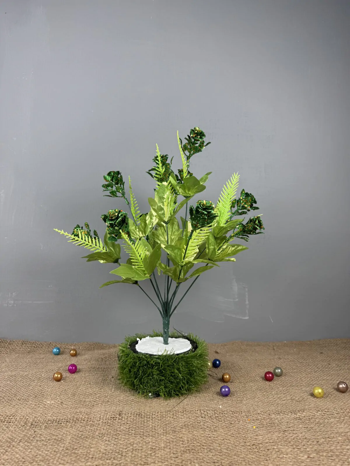 Green Glittered Bunch for Living Room