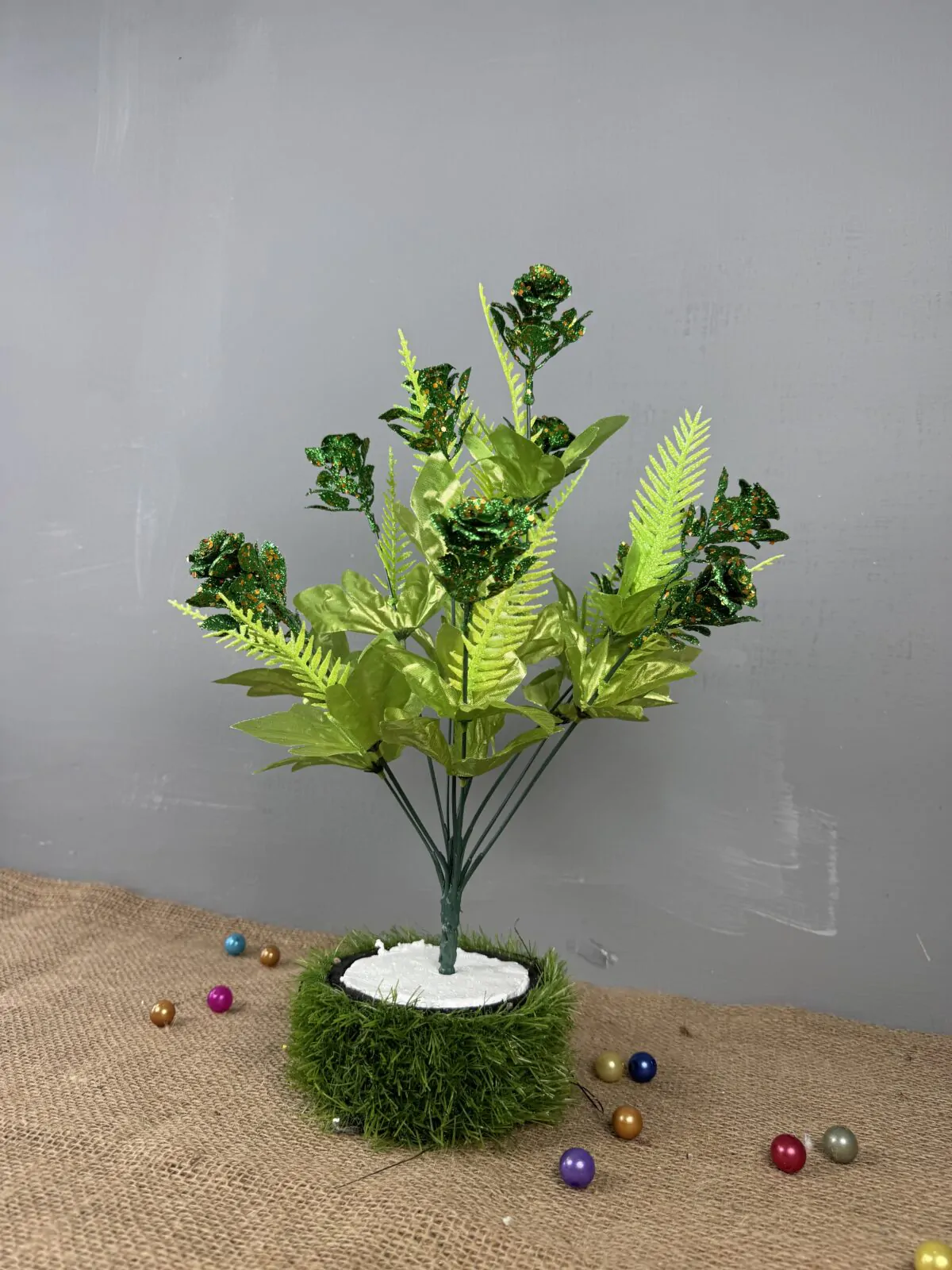 Green Glittered Bunch for Living Room