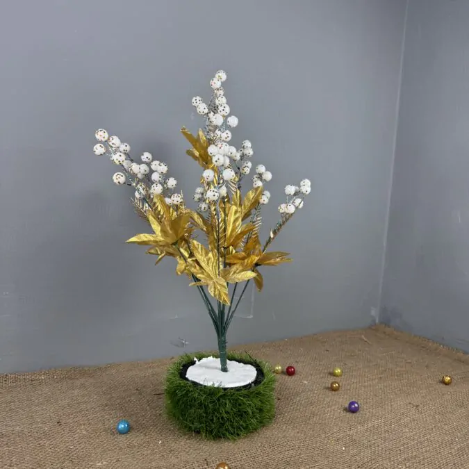 White Glittered Cherry Floral Bunch