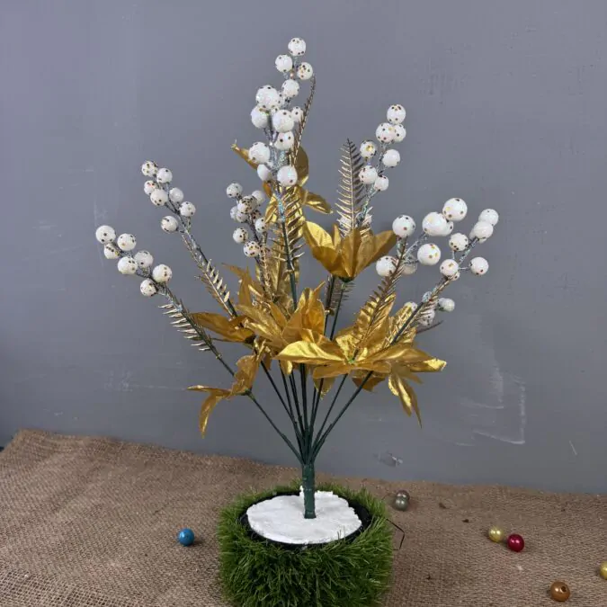 White Glittered Cherry Floral Bunch