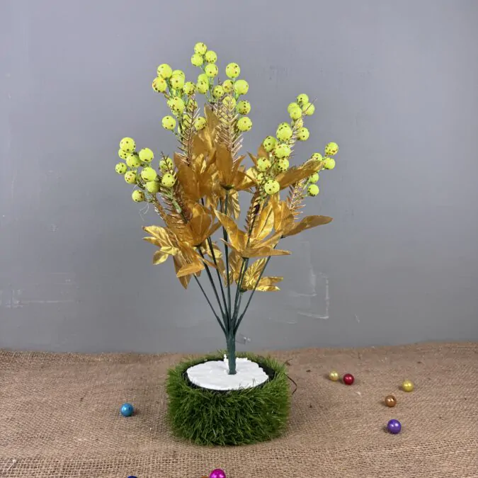 Light Green Glittered Cherry Bunch