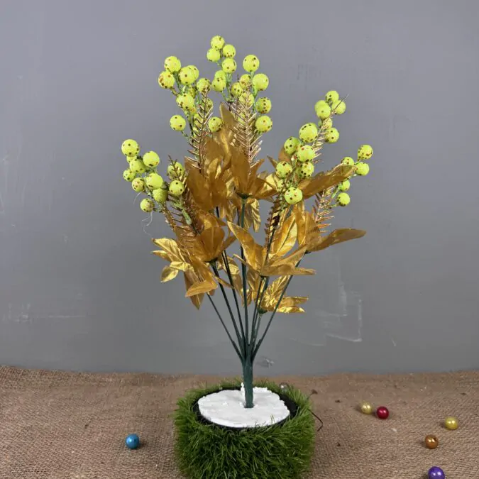 Light Green Glittered Cherry Bunch