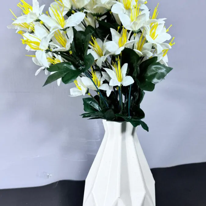 8-Inch 3D Plastic Vase with jasmine flowers