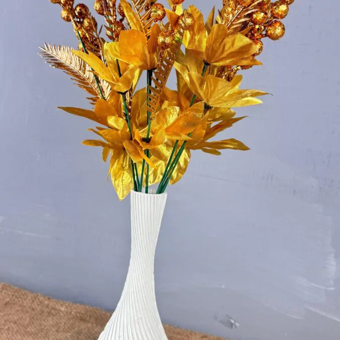 10-inch plastic Vase with Golden cherry