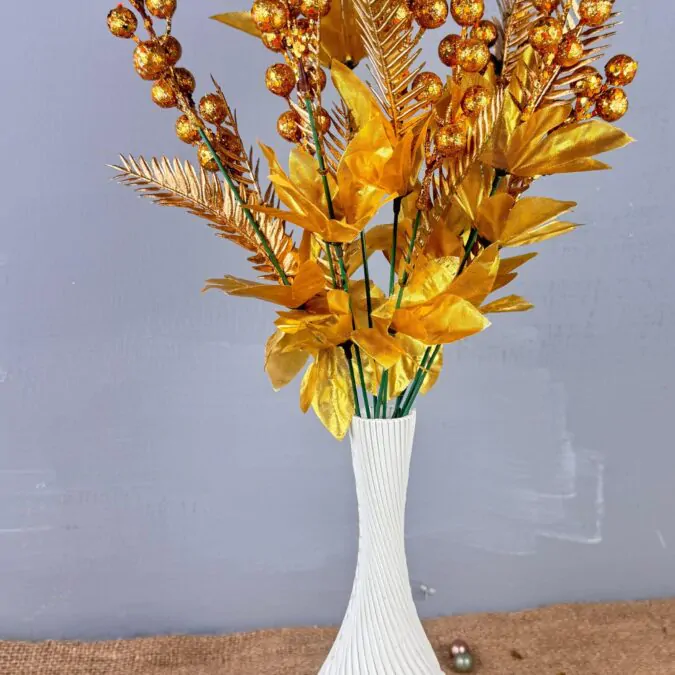 10-inch plastic Vase with Golden cherry