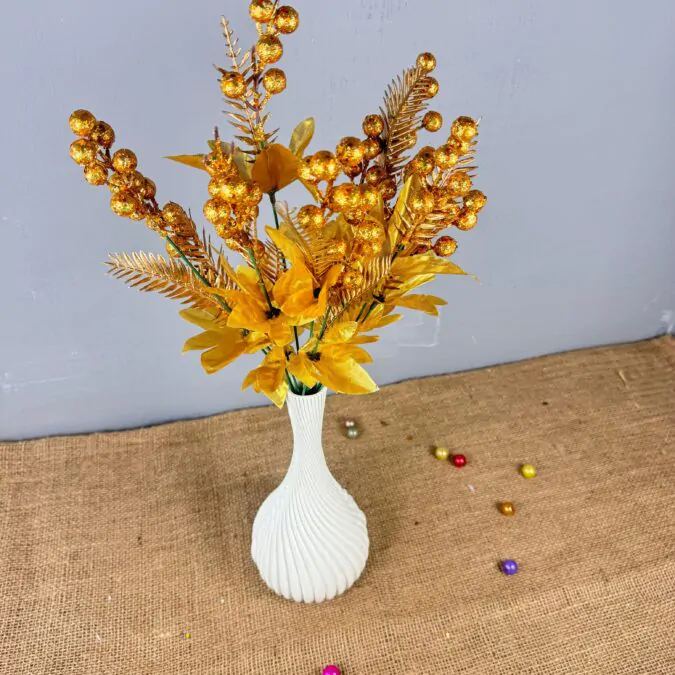 10-inch plastic Vase with Golden cherry